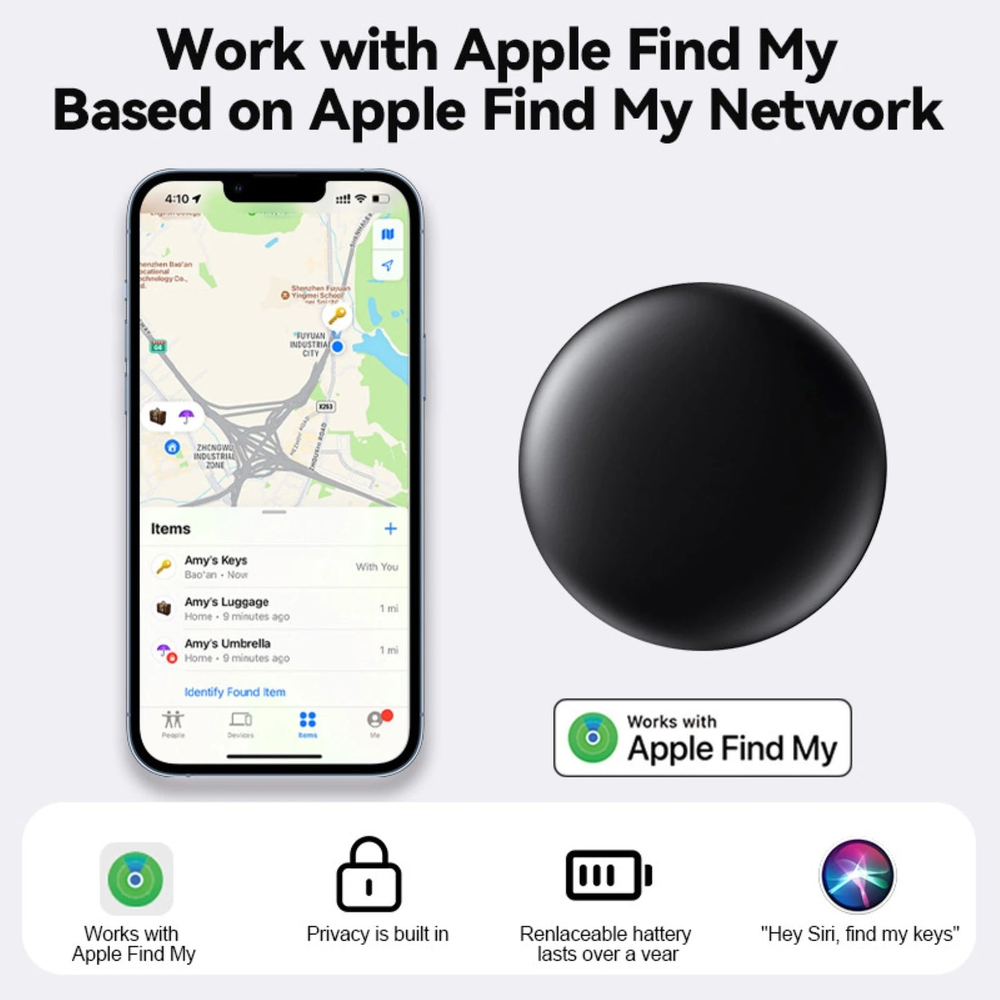 Pet GPS Tracker for Apple Find My